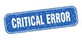 critical error stamp. critical error square grungy isolated sign. Royalty Free Stock Photo