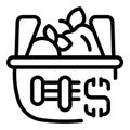 Critical food shortage icon outline vector. Famine global distress