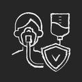 Critical illness insurance chalk white icon on black background Royalty Free Stock Photo