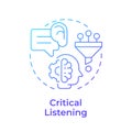 Critical listening blue gradient concept icon Royalty Free Stock Photo