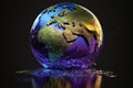 Critical minerals essential for a clean energy future. Mineral-Rich Developing Countries, Net-Zero Future. Planet earth globe with