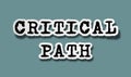 Critical Path - Flat Raggy Paper CP Words on Gray Background