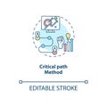 Critical path method concept icon