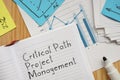 Critical Path Project Management CPM is shown on the conceptual business photo