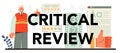 Critical review typographic header. Journalist making review and ranking Royalty Free Stock Photo