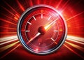 Critical Speed Alert A Panoramic Speedometer Gauge Visualization of Extreme Risk Royalty Free Stock Photo