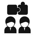 Critical team thinking icon simple vector. Brain mind head