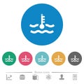 Critical temperature engine coolant flat round icons