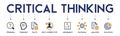 Critical thinking banner web icon vector illustration concept for the analysis of facts Royalty Free Stock Photo
