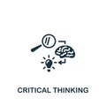 Critical thinking icon. Monochrome simple sign from critical thinking collection. Critical thinking icon for logo Royalty Free Stock Photo