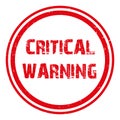 critical warning stamp on white Royalty Free Stock Photo