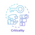 Criticality blue gradient concept icon Royalty Free Stock Photo