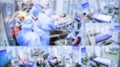 Critically ill patients in the ICU blur Royalty Free Stock Photo