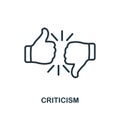 Criticism icon outline style. Thin line creative Criticism icon for logo, graphic design and more Royalty Free Stock Photo