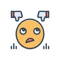 Color illustration icon for Criticize, emoji and judgement