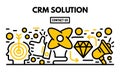 CRM banner, outline style Royalty Free Stock Photo