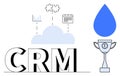 CRM Cloud Integration with Data Analytics and Customer Relationship Management Symbols Royalty Free Stock Photo