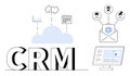 CRM Cloud Integration with Data Analytics, Scheduling, and Email Communication Features Royalty Free Stock Photo