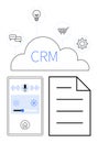 CRM Cloud System Integrating Smart Features for Communication, Automation, and Strategy Management Royalty Free Stock Photo