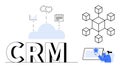 CRM Concept with Cloud Computing, Data Integration, and Workflow Automation Elements Royalty Free Stock Photo