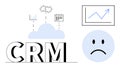 CRM Concept with Cloud Computing, Data Visualization, and User Sentiment ation Royalty Free Stock Photo