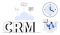 CRM and Cloud Integration Concept with Collaboration Tools and Time Management Solutions Royalty Free Stock Photo