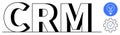 CRM Concept Featuring Innovation, Efficiency, and Optimization with Creative and Gear Symbols Royalty Free Stock Photo