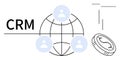 CRM Concept with Global Network, User Connections, and Financial Integration Royalty Free Stock Photo