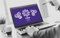Crm concept on a laptop screen Royalty Free Stock Photo