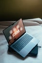 CRM Customer Relationship Management concept displaying on laptop screen. Royalty Free Stock Photo