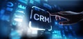 CRM Customer Relationship Management Enhancing Client Engagement and Loyalty, projection on a virtual screen, Business and Royalty Free Stock Photo