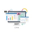 CRM. Customer relationship management.Flat vector illustration