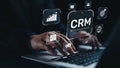 CRM Customer Relationship Management Platform with Data Analytic User Tool Elide Royalty Free Stock Photo