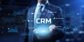 CRM - Customer relationship management system. Business and marketing process automation service. Royalty Free Stock Photo