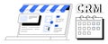 CRM Dashboard with Calendar and E-commerce Interface for Customer Management Royalty Free Stock Photo