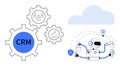 CRM integration with AI automation for efficient cloud-based customer relationship management Royalty Free Stock Photo