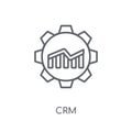 CRM linear icon. Modern outline CRM logo concept on white backgr Royalty Free Stock Photo
