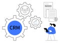 CRM integration streamlining team management, data analysis, and financial processing Royalty Free Stock Photo