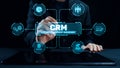 CRM Customer Relationship Management Platform with Data Analytic User Tool Elide Royalty Free Stock Photo