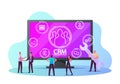 Crm System, Customer Relationship Management Concept. Tiny Manager Characters Analysing Clients Profile