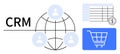 CRM System Integration with Global Users, Financial Tracking, and E-Commerce Tools Royalty Free Stock Photo