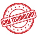 CRM TECHNOLOGY text on red grungy round rubber stamp Royalty Free Stock Photo