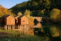 Crnojevica river and small village, Montenegro Royalty Free Stock Photo