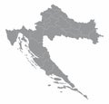 Croatia administrative map Royalty Free Stock Photo