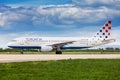 Croatia Airlines Airbus after landing in Zagreb