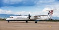 Croatia Airlines Dash-8 on tarmac at Zagreb Airport