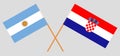 Croatia and Argentina. The Croatian and Argentinean flags. Official colors. Correct proportion. Vector