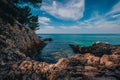 Croatia - beautiful Mediterranean coast landscape in Istria. Porec Adriatic Sea. Royalty Free Stock Photo