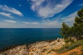 Croatia - beautiful Mediterranean coast landscape in Istria. Porec Adriatic Sea. Royalty Free Stock Photo