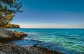 Croatia - beautiful Mediterranean coast landscape in Istria. Porec Adriatic Sea. Royalty Free Stock Photo